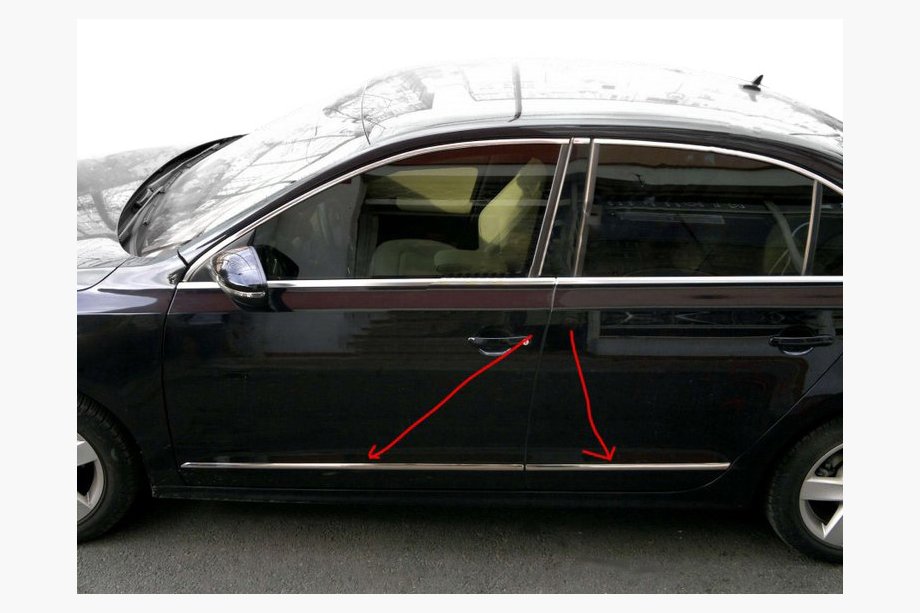 Volkswagen Jetta 2011-2018 Molduras de Puerta Acero Inoxidable Image