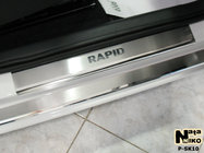 Skoda Rapid 2012-2019 Cubiertas de Umbral Nataniko (8 uds, Acero Inoxidable) foto 2