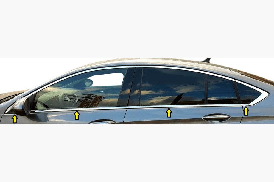 Opel Insignia 2017-2022 Molduras de ventanas acero inoxidable (8 uds) Image