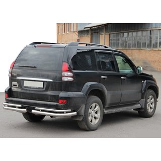 Esquinas traseras dobles AK003-1 (2 uds., acero inoxidable) Toyota Land Cruiser Prado 120 2002-2009 foto 4
