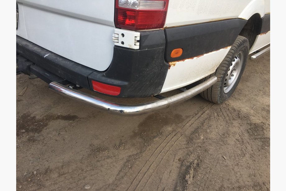 Mercedes Sprinter W906 2006–2018 Tubos laterales detras de la rueda trasera, angulares (2 uds, acero inoxidable) Extra Largo Foto 3