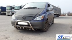 Mercedes Viano 2004-2014 Defensa Delantera WT003/004 (Acero Inoxidable) 60mm, con inscripción foto 9
