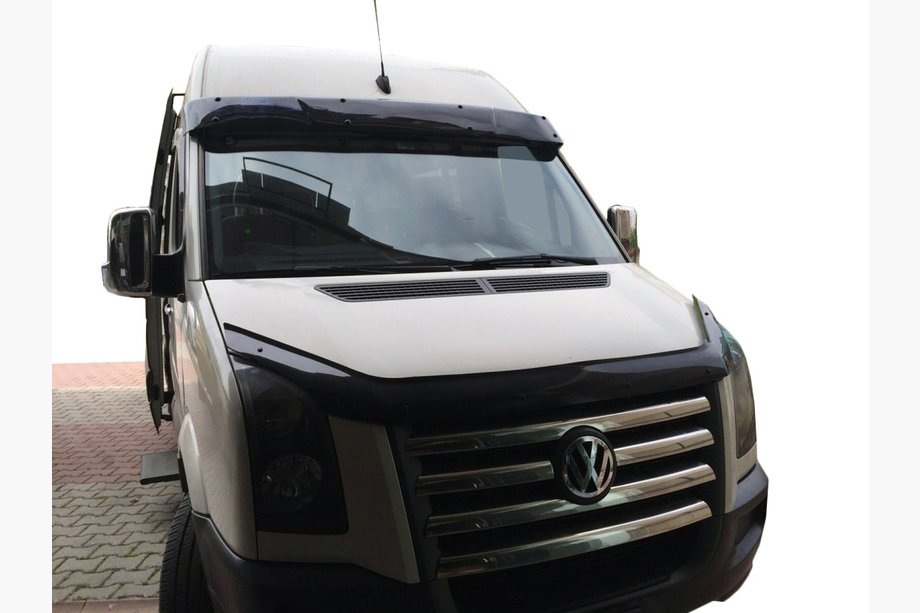 Volkswagen Crafter 2006-2016 Visera de parabrisas en marco V1 (negro brillo, 5mm) Image