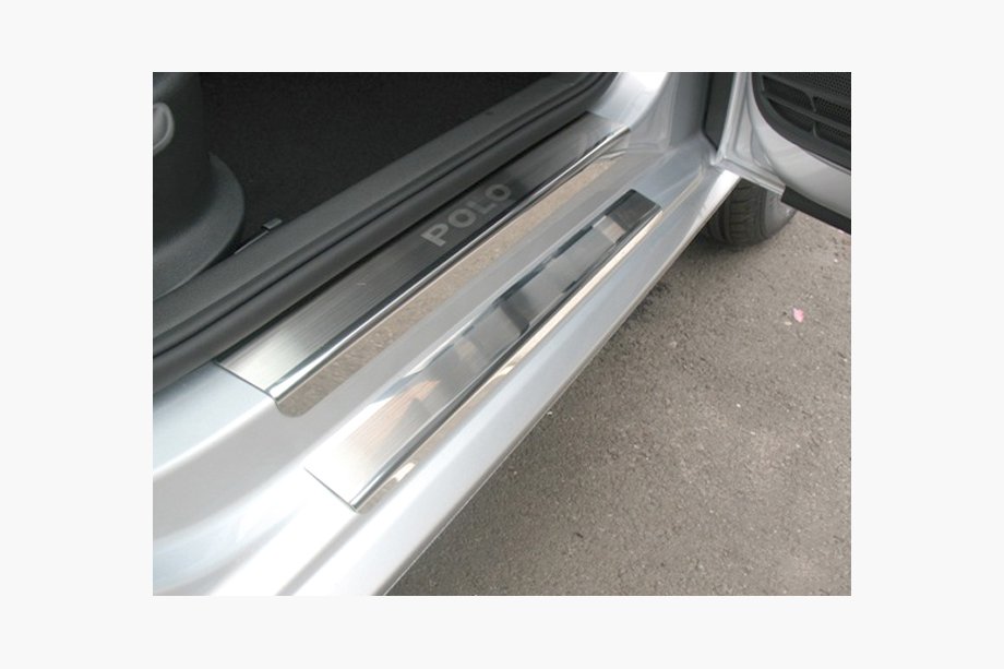 Volkswagen Polo 2010-2017 Cubiertas de Umbral Nataniko (8 uds., Acero Inoxidable) Foto 1