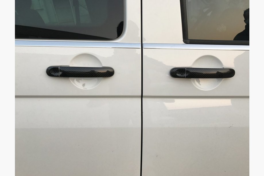 Volkswagen T6 2015-2024 Cubiertas de manijas (Carbono real) 3 Manillas Foto 5
