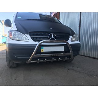 Defensa Delantera 60mm Acero Inoxidable Mercedes Vito W639 2004-2014 foto 1