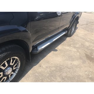 Estribos laterales Allmond Grey (2 uds., aluminio) Toyota Hilux 2006-2015 foto 1