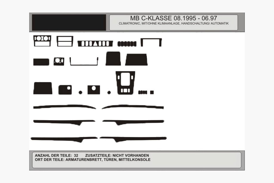 Mercedes C-class W202 1993-2001 OFERTA! Molduras de salpicadero efecto madera (1995-1997) Image