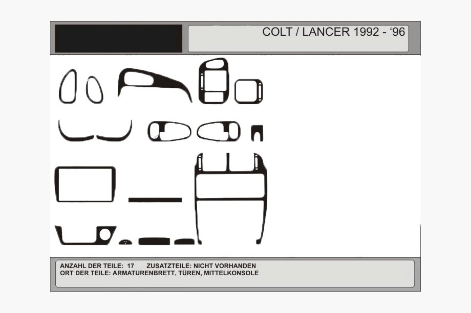 Mitsubishi Colt 1992-1996 ¡Oferta! Molduras de salpicadero (efecto carbono) Image