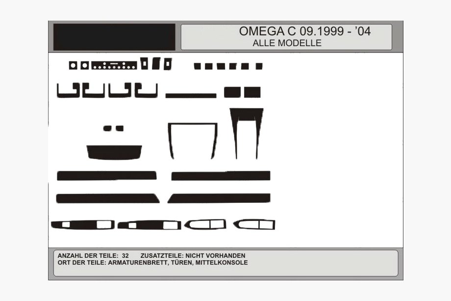Opel Omega B 1994-2003 ¡OFERTA! Molduras de salpicadero efecto aluminio (1993-1999) Image