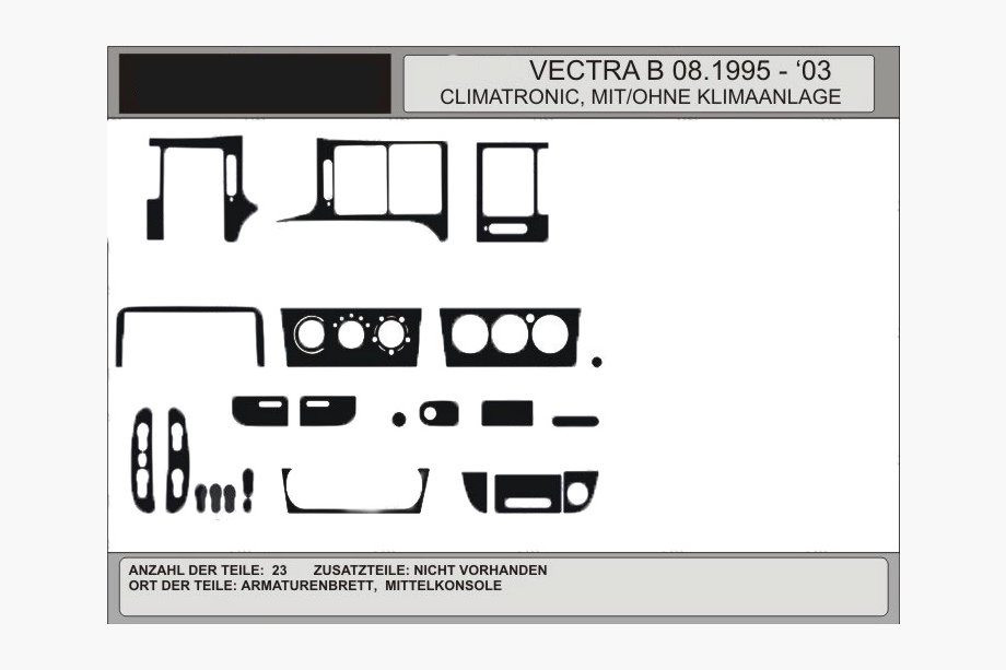 Opel Vectra B 1995-2002 Embellecedores de salpicadero efecto madera (OFERTA) Image