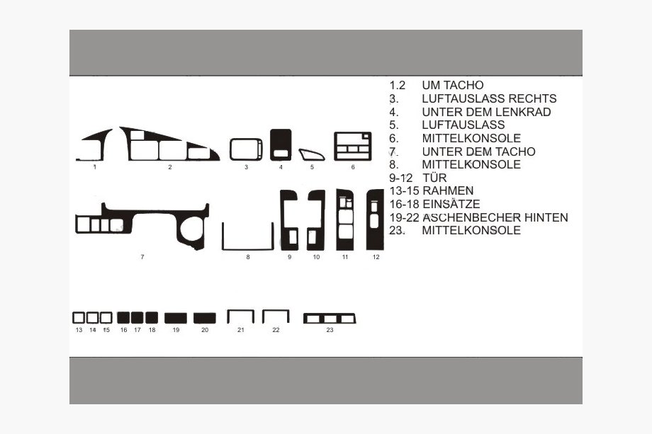 Toyota Land Cruiser 80 1990-1997 ¡Oferta! Molduras de salpicadero (efecto carbono) Foto 1