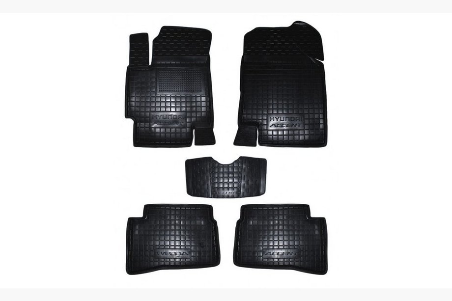 Hyundai Accent 2006-2010 Alfombrillas de goma con borde (Autogumm) Image