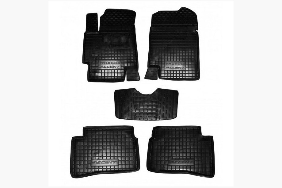 Hyundai Accent 2011-2017 Alfombrillas de goma con borde (Autogumm) Image