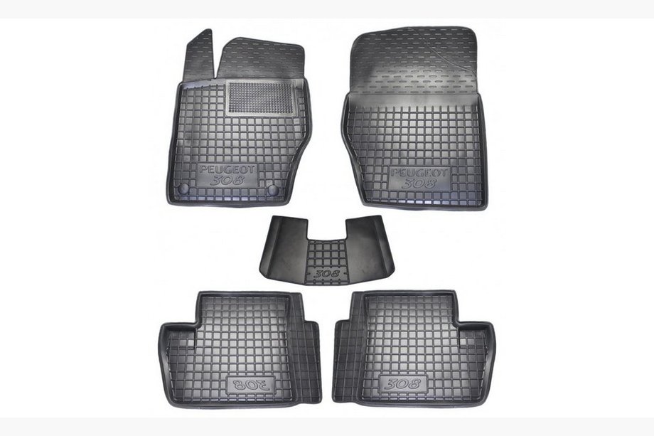 Peugeot 308 2007-2013 Alfombrillas de goma con borde (Autogumm) Image