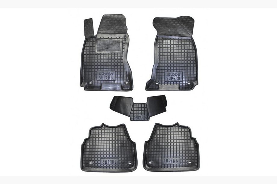 Skoda Superb 2001-2009 Alfombrillas de goma con borde (Autogumm) Image