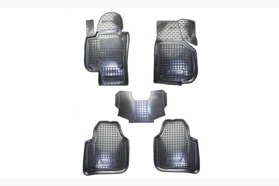 Skoda Superb 2009-2015 Alfombrillas de goma con borde (Autogumm) Image