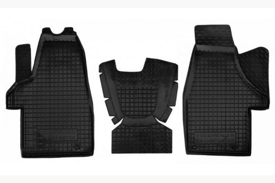 Volkswagen T5 2010-2015 Alfombrillas de goma con borde Transporter delanteras 1+1 (Autogumm) Image