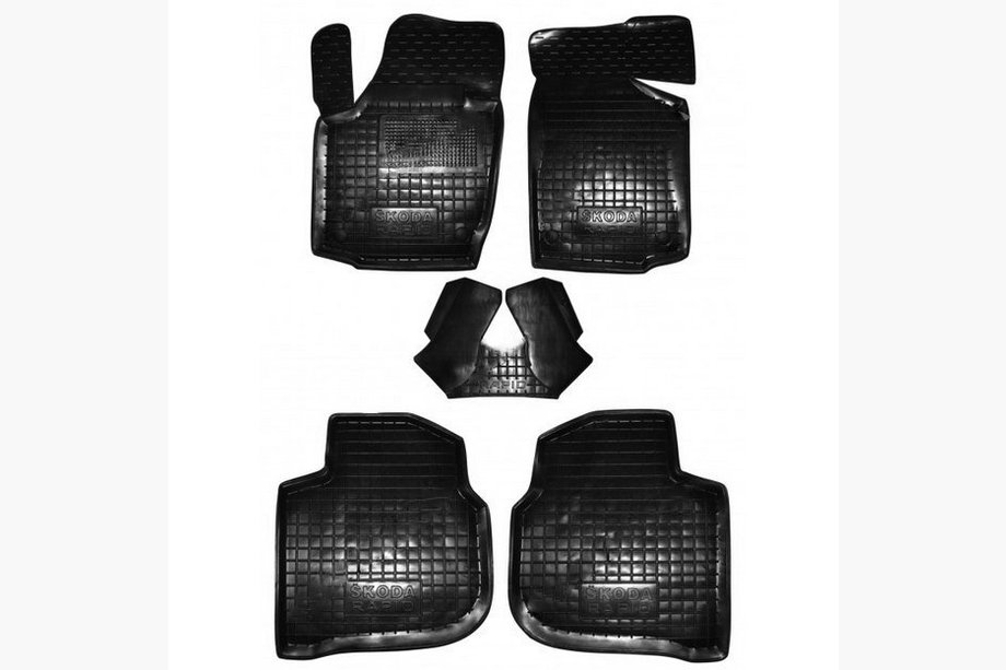 Skoda Rapid 2012-2019 Alfombrillas de goma con borde (Autogumm) Image