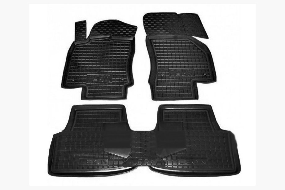 Seat Leon 2013-2020 Alfombrillas de goma 3D con borde (Autogumm) Image