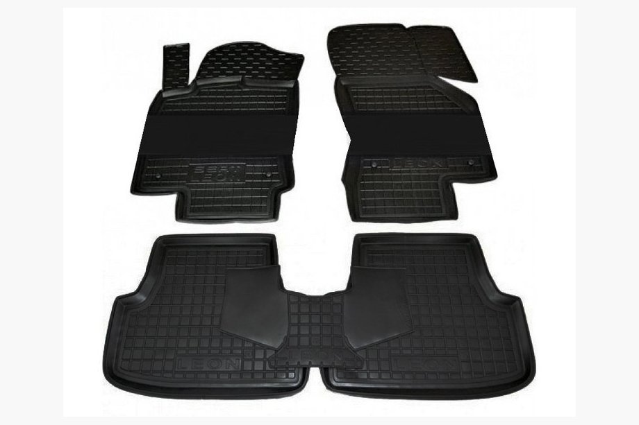 Seat Leon 2013-2020 Alfombrillas de goma con borde 5D (Autogumm) Image