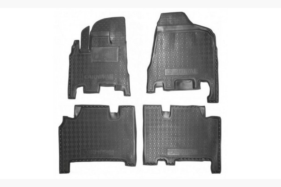 Kia Carnival 2002-2013 Alfombrillas de goma con borde Transmision Automatica 2006+ primera y segunda fila (Autogumm) Foto 1