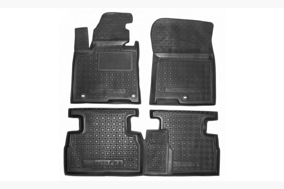 Hyundai Santa Fe 4 2018-2023 Alfombrillas de goma con borde 5 plazas (Autogumm) Foto 1