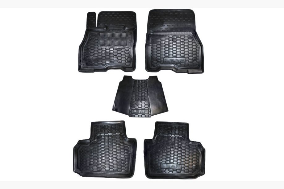 Nissan Leaf 2010-2017 Alfombrillas de goma usadas con borde (Autogumm) Image