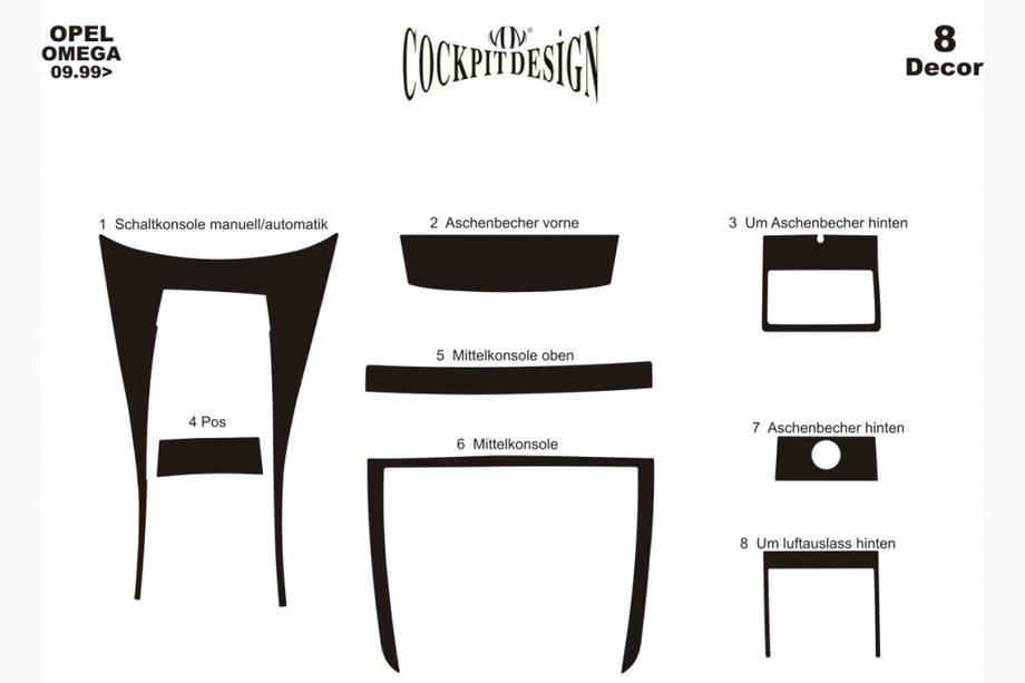 Opel Omega B 1994-2003 Cubiertas de tablero (1999-2003) Foto 4