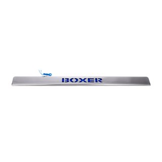 Moldura cromada sobre la matrícula con LED azul (acero inoxidable) Peugeot Boxer 2006-2025 foto 2