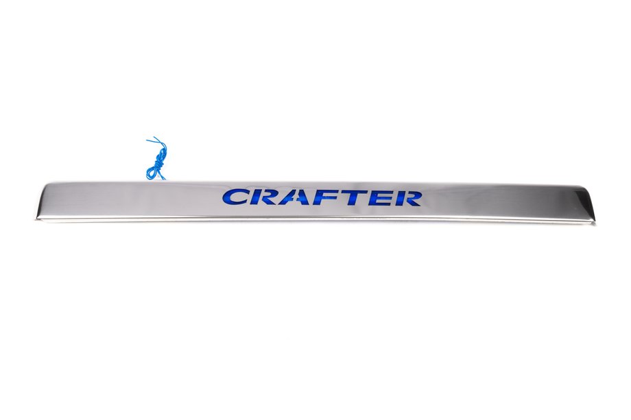 Volkswagen Crafter 2006-2016 Moldura cromada sobre la matrícula con iluminación LED (acero inoxidable) Iluminación Roja Image