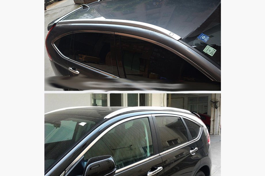Honda CRV 2012-2016 Barras longitudinales de techo integradas grises OEM (plástico ABS, instalación atornillada) Foto 1