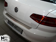 Volkswagen Passat B8 2015-2023 Protector de parachoques trasero con borde Nataniko (acero inoxidable) foto 1