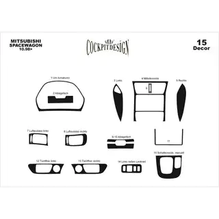 Cubiertas de Panel de Salpicadero Mitsubishi Space Wagon 1998-2004 foto 2