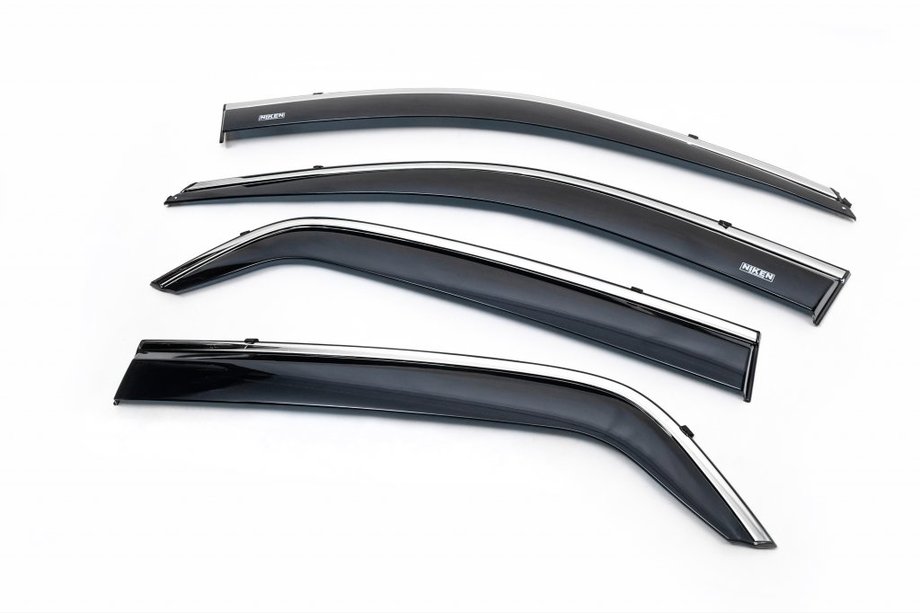 Kia Sportage 2004-2010 Deflectores de ventana con moldura cromada (4 uds, Niken) Foto 5