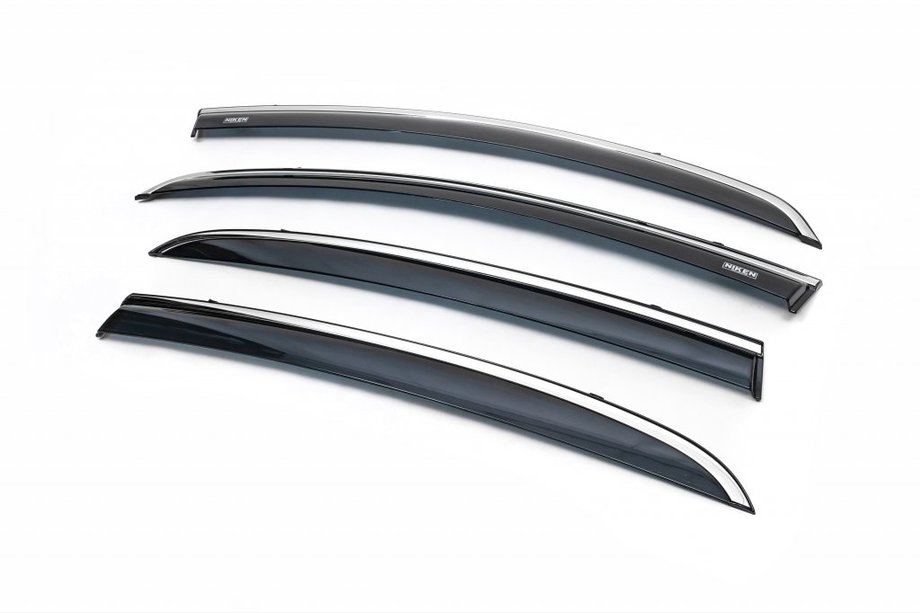 Opel Corsa D 2007-2014 Deflectores de ventana con moldura cromada (4 uds, Niken) Image