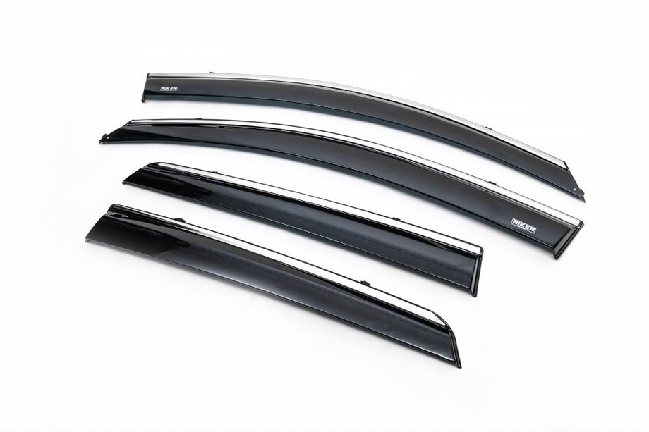 Nissan Qashqai 2010-2014 Deflectores de ventana con moldura cromada (4 uds, Niken) Foto 5
