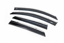 Nissan Qashqai 2007-2010 Deflectores de ventana con moldura cromada (4 uds, Niken) foto 5