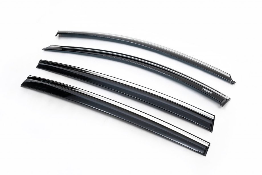 Renault Megane III 2009-2016 Deflectores de Ventana con Moldura Cromada HB (4 uds, Niken) Image