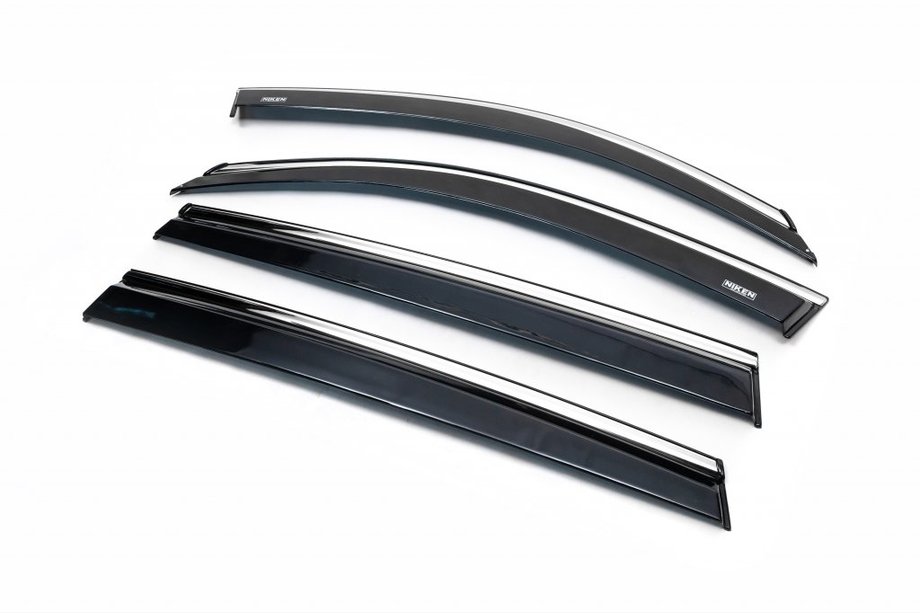 Skoda Kodiaq 2016-2023 Deflectores de ventana con moldura cromada (4 uds, Niken) Image