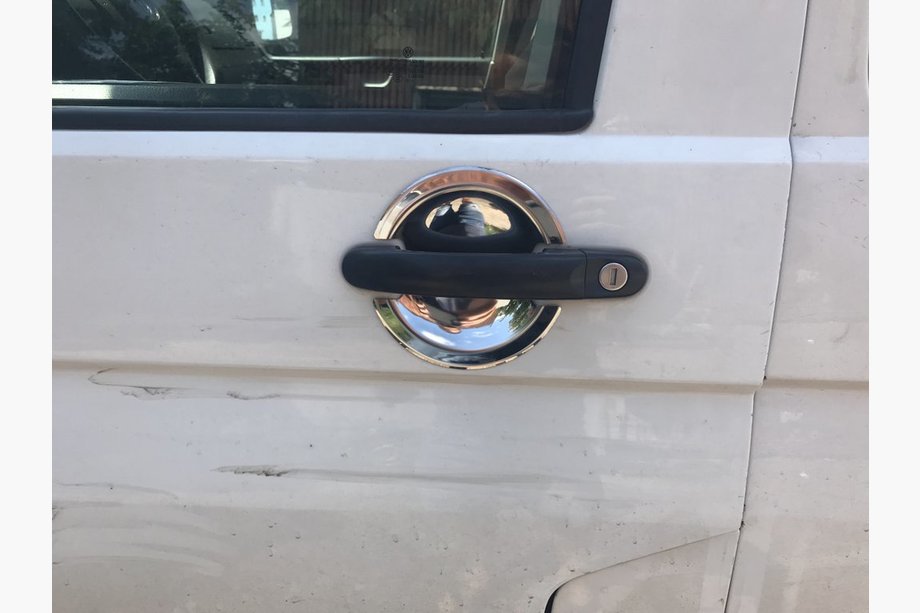 Volkswagen T6 2015-2024 Cubiertas Cromadas para Manijas de Puerta (Acero Inoxidable) 3 piezas. Carmos - acero turco Foto 4