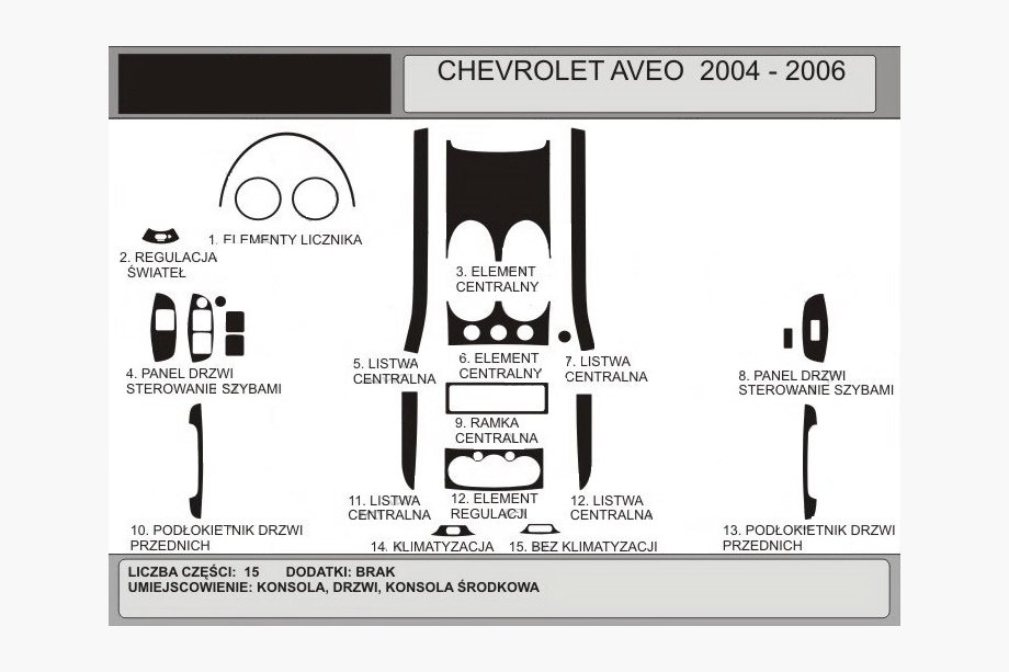 Chevrolet Aveo T200 2002-2008 Cubiertas de tablero (Hartman) Image