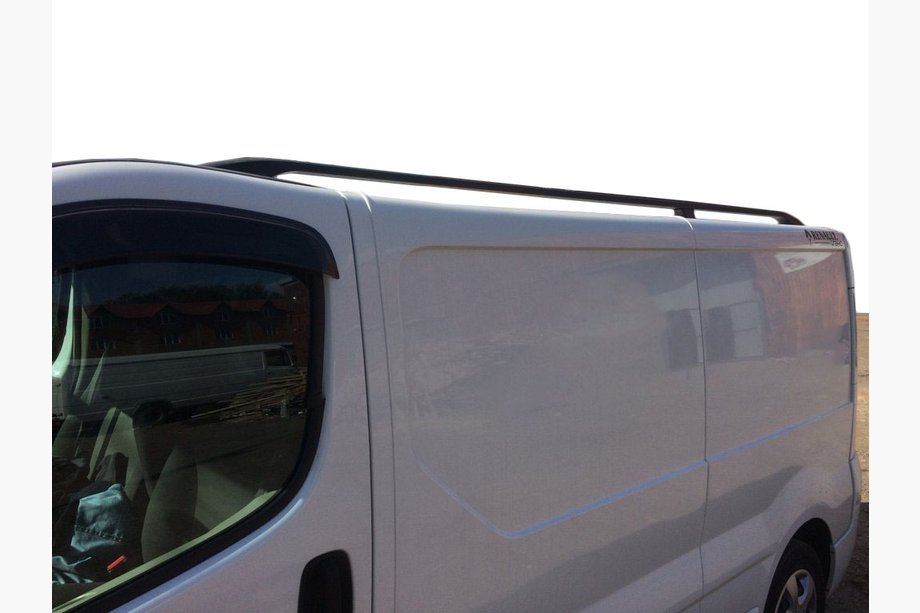 Opel Vivaro 2001–2015 Barras de Techo Negras Largo, Pies de Hierro Fundido Foto 8