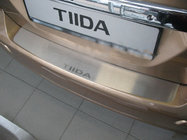 Nissan Tiida 2011-2014 Protector de parachoques trasero Natanika (acero inoxidable) foto 1