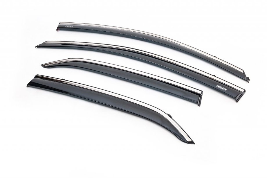 Toyota Corolla 2007-2013 Deflectores de ventana con moldura cromada (4 uds, Niken) Image