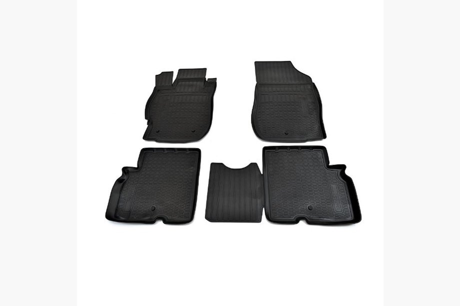 Nissan Almera N17 2012-2018 Alfombrillas de goma para interior (4 uds, Novline) Image