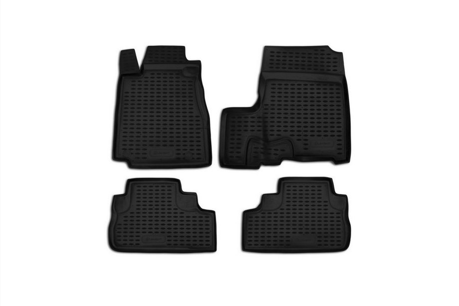 Honda CRV 2007-2011 Alfombrillas de goma para interior (4 uds, Novline) con borde Image
