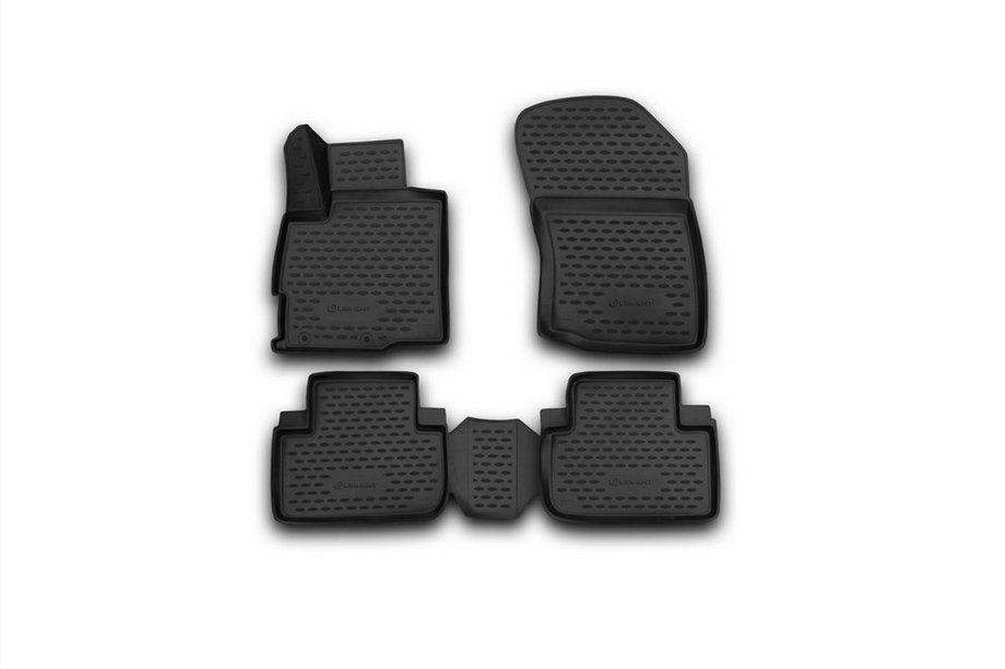 Mitsubishi Outlander 2012-2021 Alfombrillas de goma 3D para interior (4 uds, Novline) 2WD Image