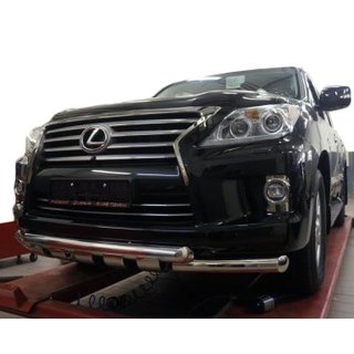Defensa delantera Gronder (2008-2015 acero inoxidable) Lexus LX570/450d 2008-2022 foto 1