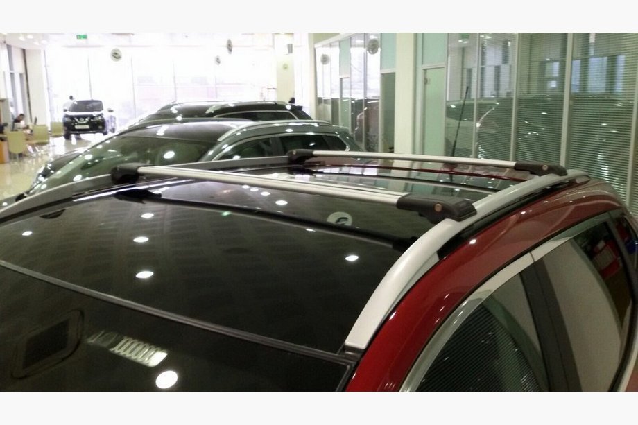 Nissan Pathfinder R51 2005-2014 Barras de techo transversales para rieles integrados con llave (2 uds) Negro Foto 3